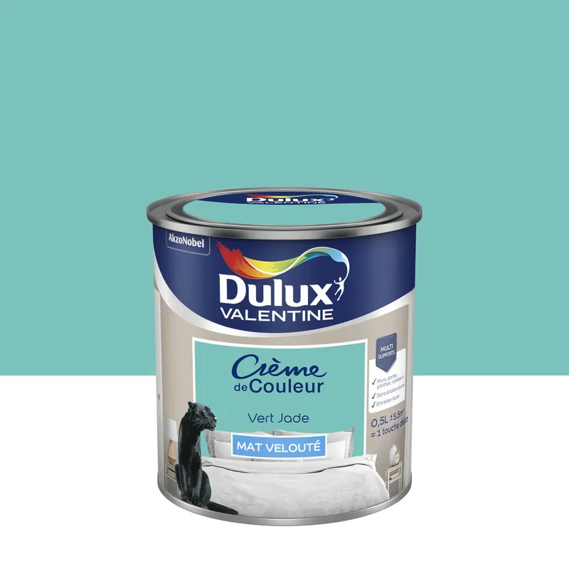 Offre Exclusive Peinture Crème de Couleur Vert Jade mat 500 ml - DULUX VALENTINE