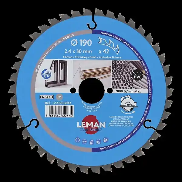 Marque Lame scie circulaire finition - aluminium - 190mm 42 dents LEMAN