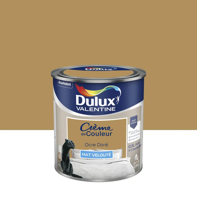 Peinture Crème de Couleur Ocre Doré mat 500 ml - DULUX VALENTINE Commande En Gros