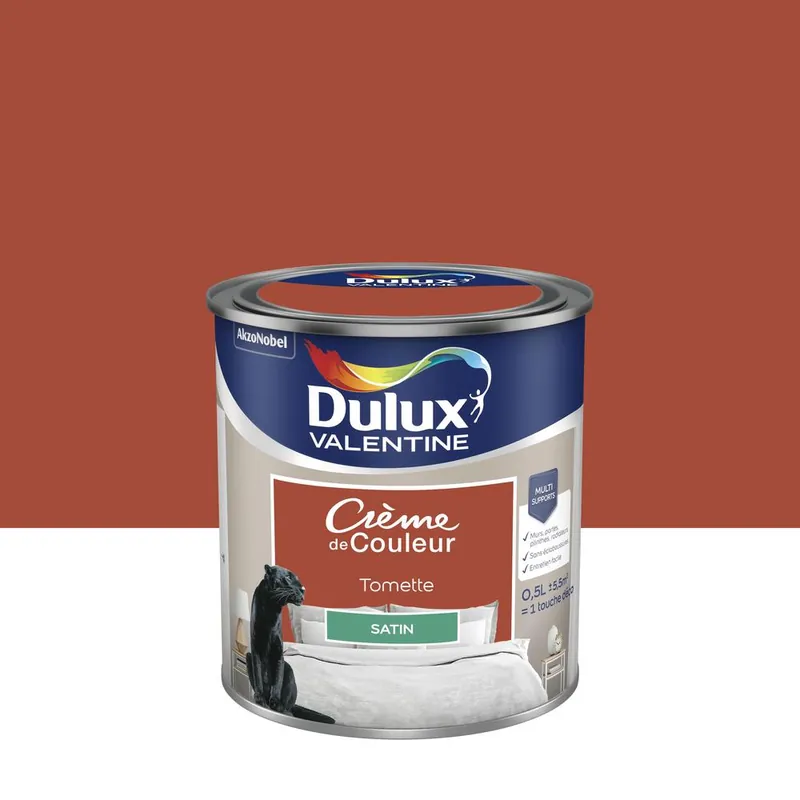 Satisfait Ou Remboursé Peinture Crème de Couleur Tomette satin 500 ml - DULUX VALENTINE