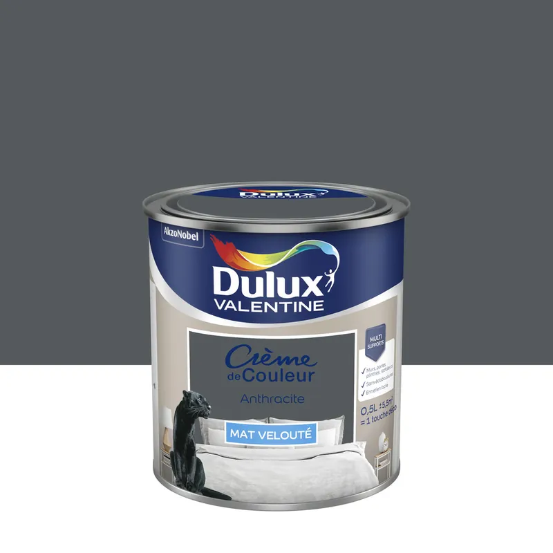 Peinture Crème de Couleur Anthracite mat 500 ml - DULUX VALENTINE Affaire À Saisir