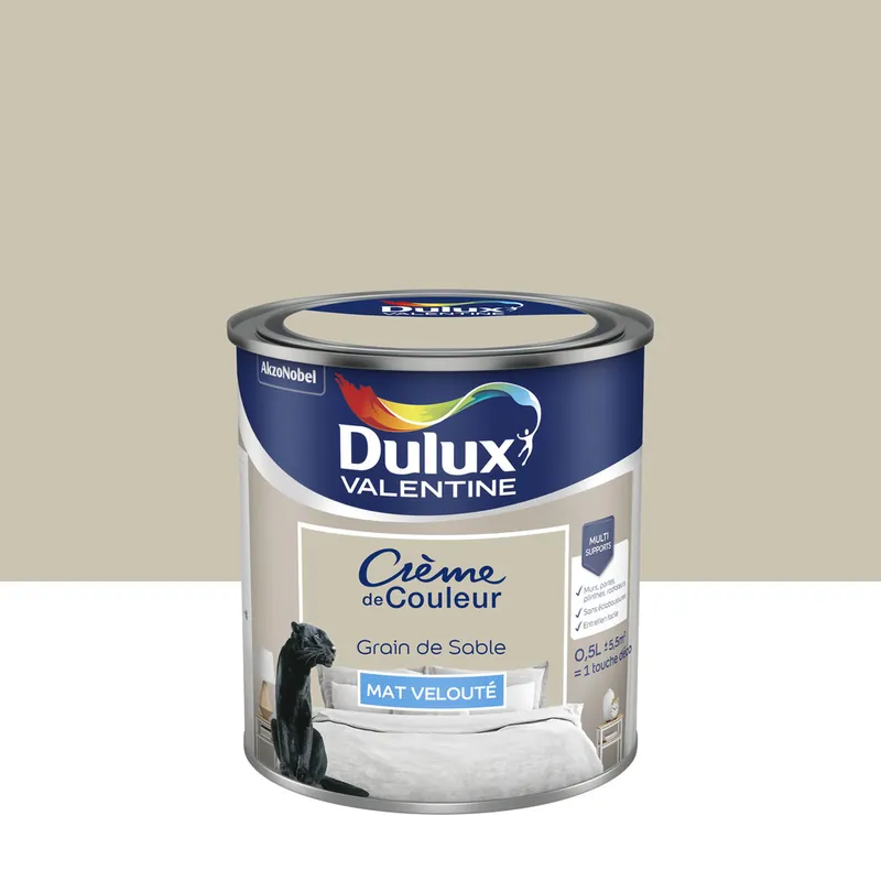 Peinture Crème de Couleur Grain de Sable mat 500 ml - DULUX VALENTINE Dernière Chance