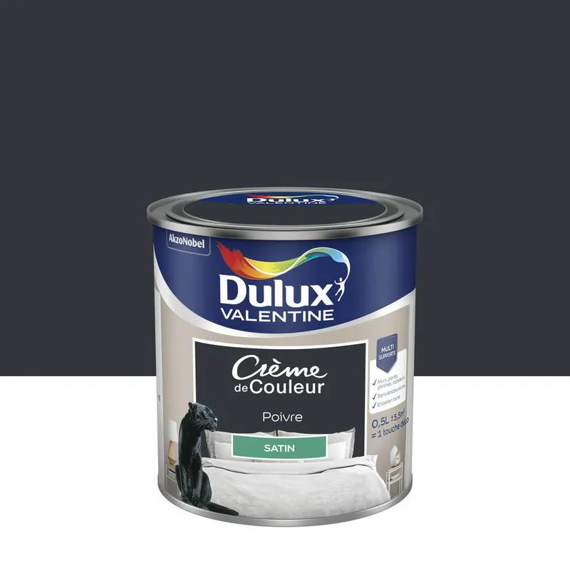 Commander Vite Peinture Crème de Couleur Poivre satin 500 ml - DULUX VALENTINE