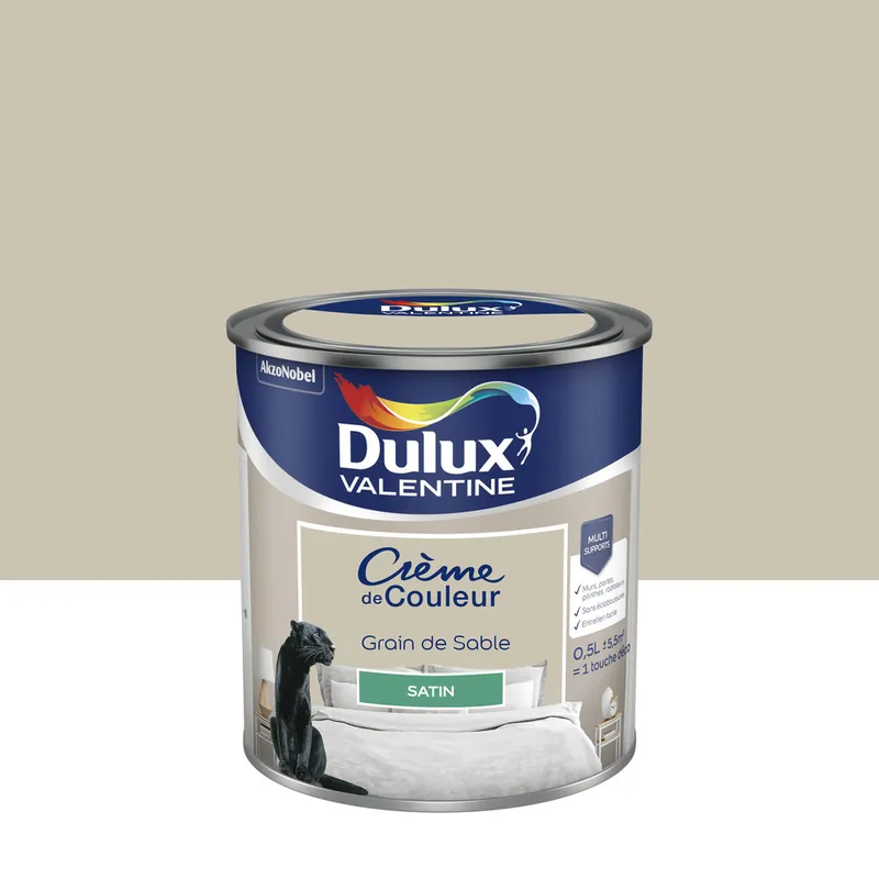 Retour Gratuit Peinture Crème de Couleur Grain de Sable satin 500 ml - DULUX VALENTINE