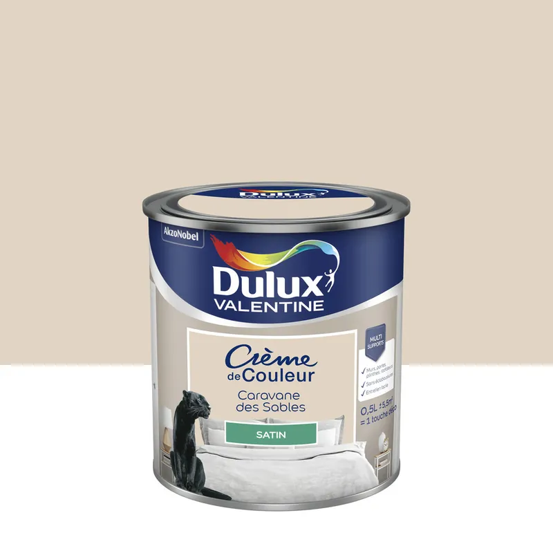 Authentique Peinture Crème de Couleur Caravane des Sables satin 500 ml - DULUX VALENTINE