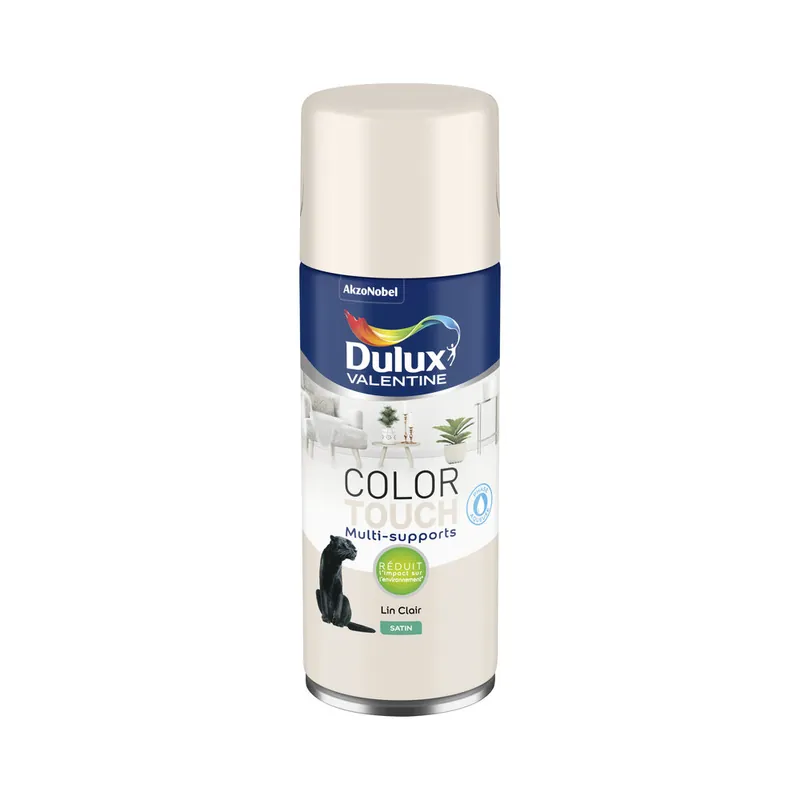 Bombe de peinture Color Touch lin clair satin 400 ml - DULUX VALENTINE Super Prix