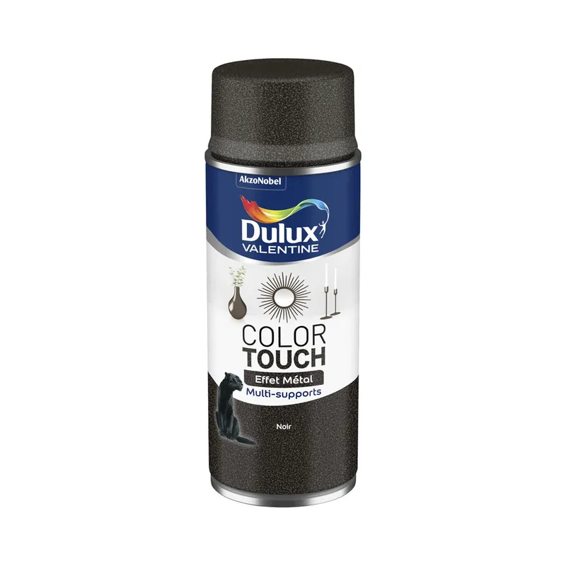 Bombe de peinture Color Touch effet métal noir 400 ml - DULUX VALENTINE Authentique