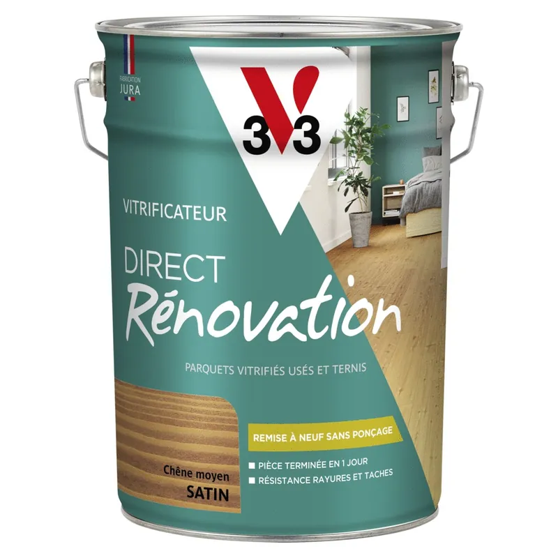 Vente Flash Vitrificateur Direct Rénovation chêne moyen satin 5 l - V33