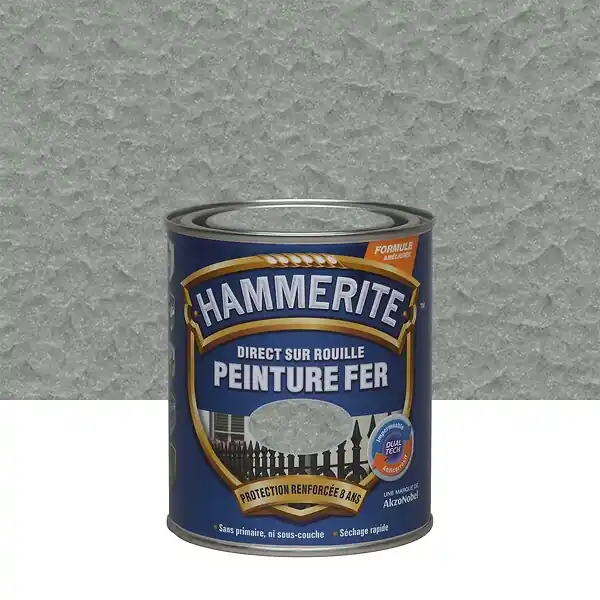 Acheter Direct Peinture antirouille - Direct sur rouille - Gris Argent - 0,75L HAMMERITE