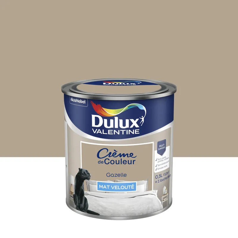 Peinture Crème de Couleur Gazelle mat 500 ml - DULUX VALENTINE Offre Exclusive