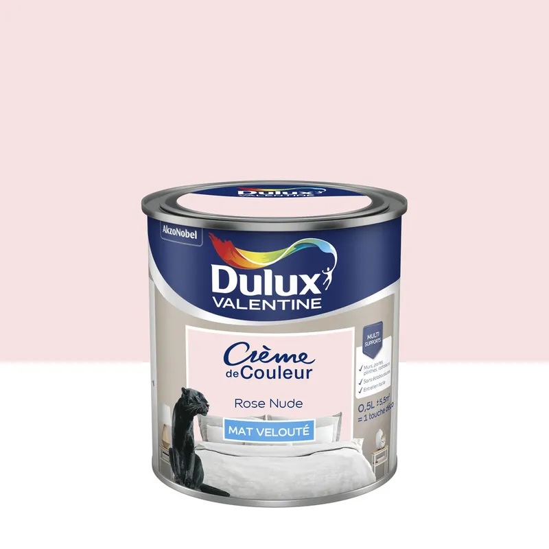 Peinture Crème de Couleur Rose Nude mat 500 ml - DULUX VALENTINE Produit De Marque