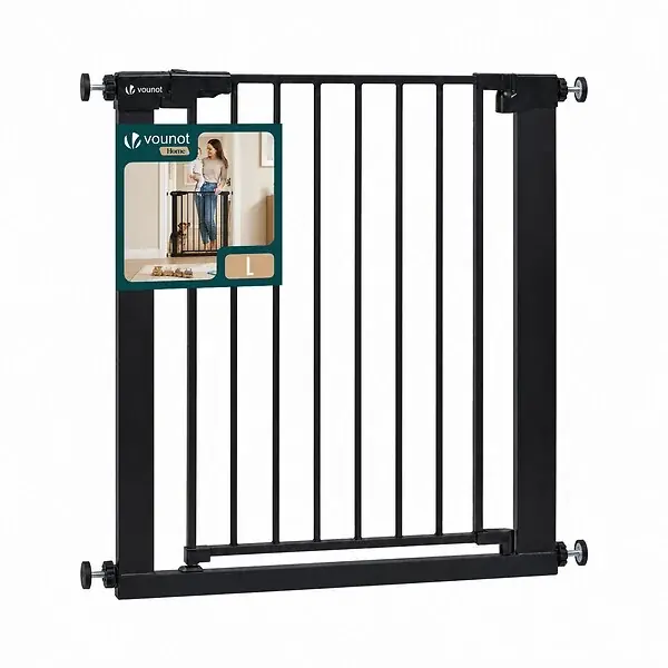 Barriere de securite a pression sans percage Largeur 75-82cm Metal noir VOUNOT Prix Bas