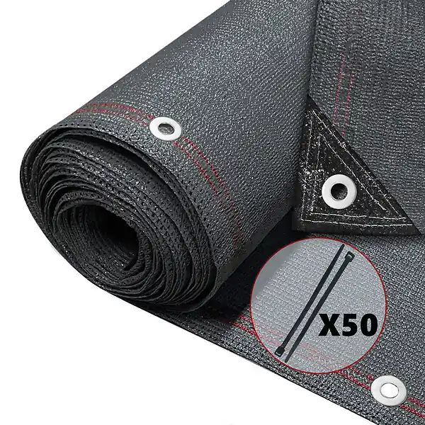 Brise vue occultant en HDPE 230g/m² 1x10m avec attaches de fixation anthracite VOUNOT Affaire À Saisir
