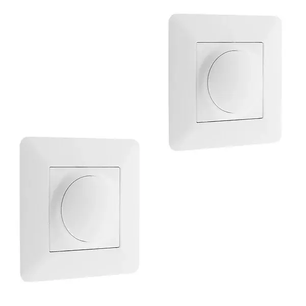 Usine Directe Lot de 2 variateurs rotatifs compatibles LED - Blanc - Artezo - Zenitech