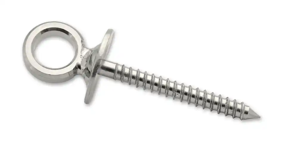 Pitons à oeil vis à bois acier inox diamètre oeil 13 mm diamètre fil 6 mm L vis 65 mm par 2 CHAPUIS Prix Promo