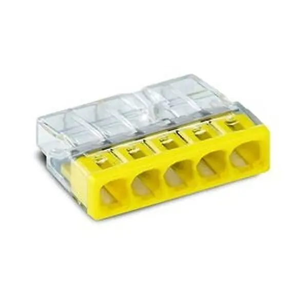 Nouvel Arrivage Lot de 100 bornes WAGO 2273 - 5 x 0,5 à 2,5mm² Transp. / Jaune