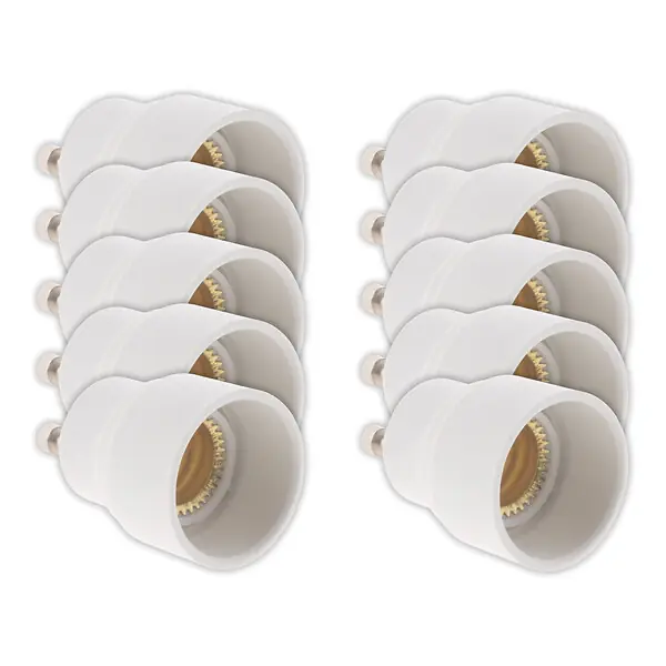 Lot de 10 adaptateurs de douille GU40 vers E14 à baïonnette - ampoules LED - Blanc - Zenitech Commande En Gros