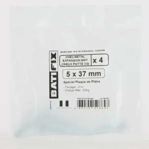 Vente Directe Cheville métal expansion 5 x 37 mm pour plaque de plâtre par 4 BATIFIX