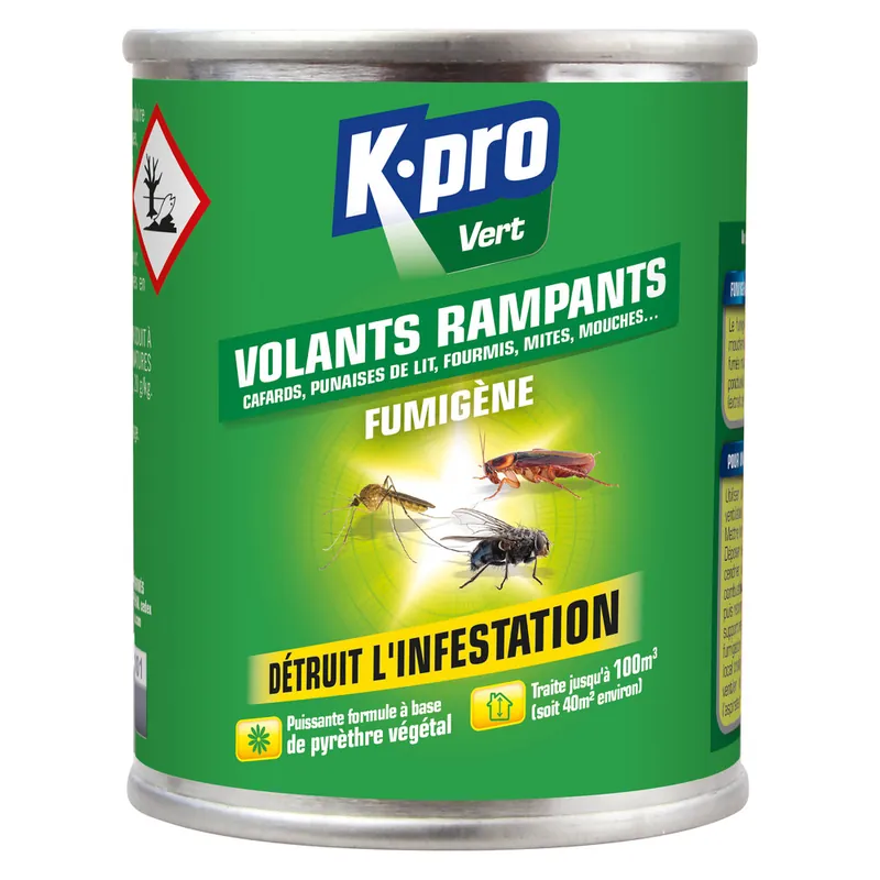 Fumigène tout insecte 50g K-PRO Vert Expédition Rapide