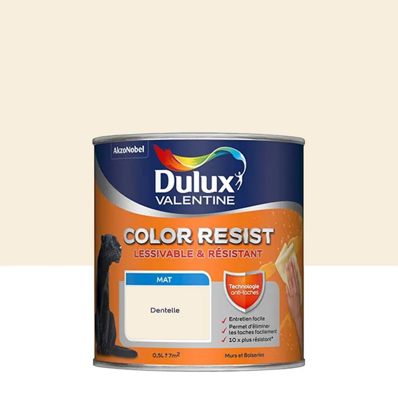 Peinture COLOR RESIST mur et boiserie Dentelle mat 500 ml - DULUX VALENTINE Must-Have