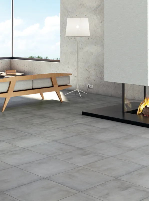 Nouvelle Collection Carrelage sol intérieur effet béton plomb PRESTIGE ép 8 mm 45 x 45 cm paquet de 1,45 m² PAREFEUILLE