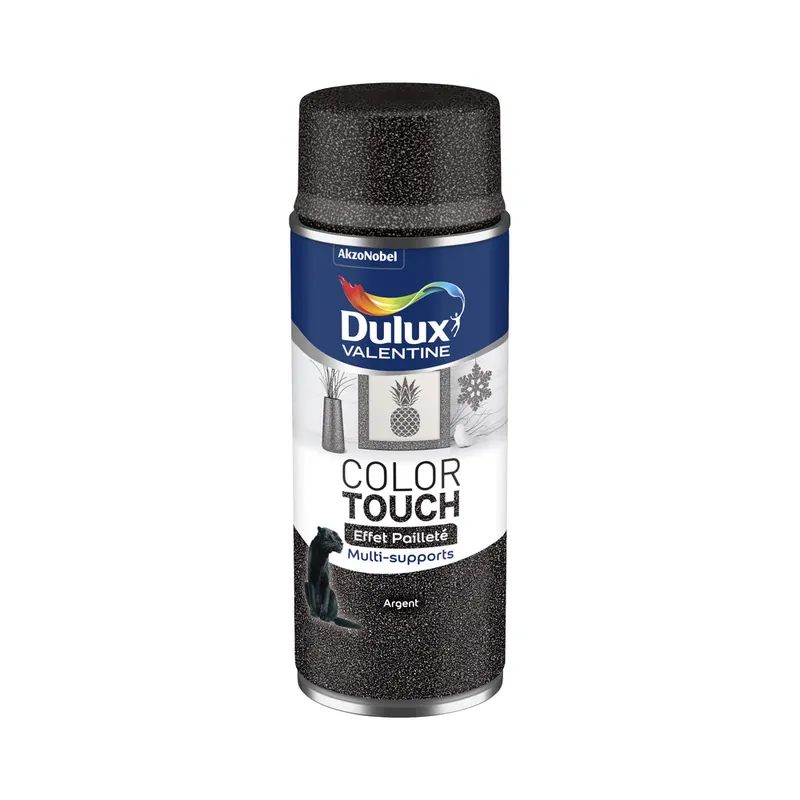 Bombe de peinture Color Touch effet pailleté argent 400 ml - DULUX VALENTINE Prix Choc