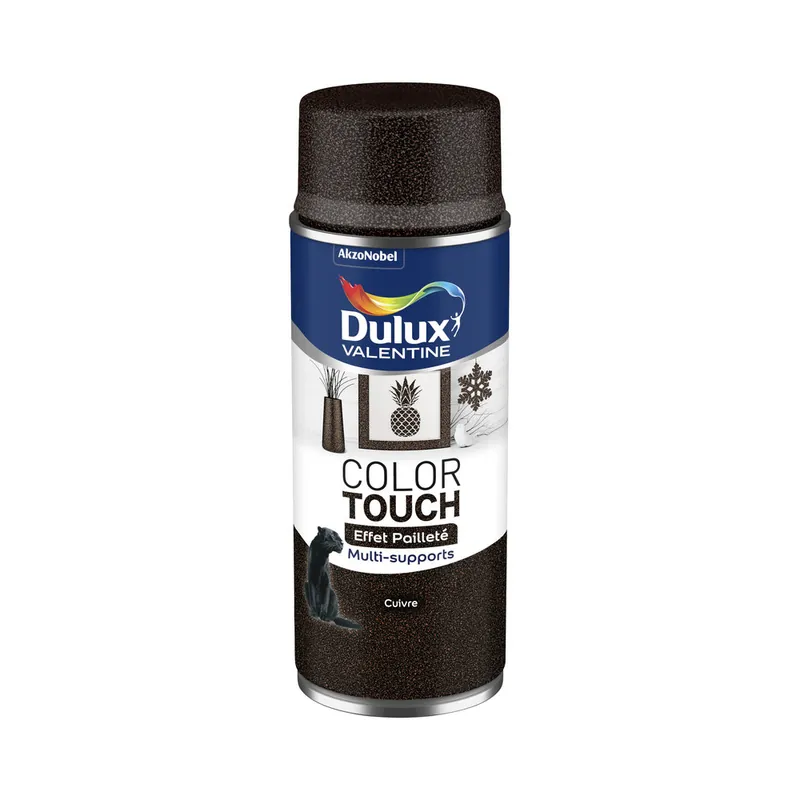Haute Qualité Bombe de peinture Color Touch effet pailleté cuivre 400 ml - DULUX VALENTINE