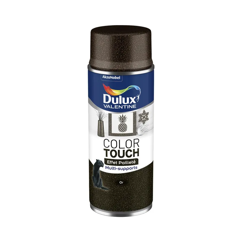 Bombe de peinture Color Touch effet pailleté or 400 ml - DULUX VALENTINE Paiement Sécurisé