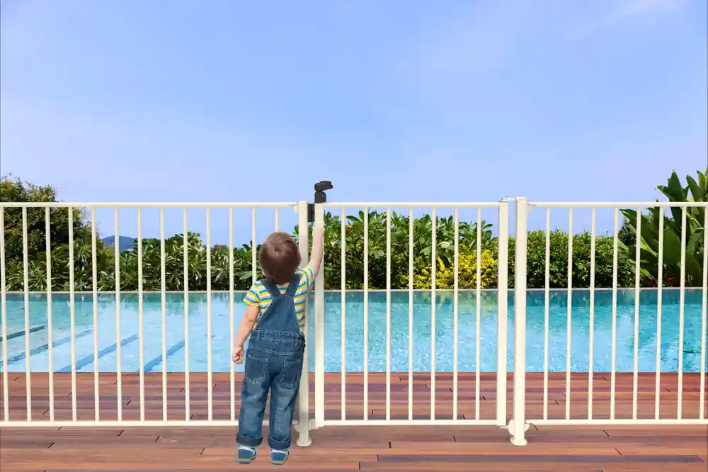 Nouveauté Portillon de piscine à barreaux en aluminium blanc 1,10 m - HOMALU