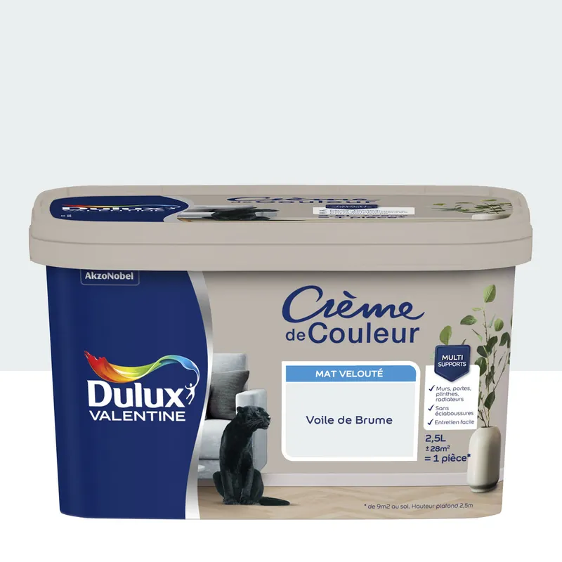 Peinture Crème de Couleur Voile de Brume mat 2,5 l - DULUX VALENTINE Offre Exclusive