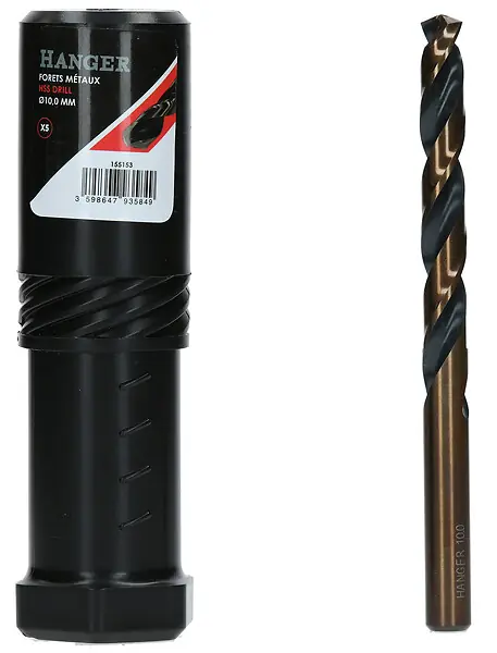 Boite de 5 forets métaux HSS taillés meulés diamètre 10mm - HANGER - 155153 Achetez Aujourd'hui