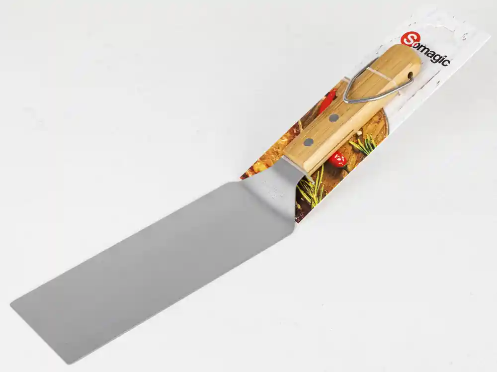Spatule acier inox manche bambou - SOMAGIC Jusqu'à Épuisement Des Stocks