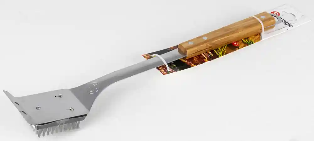 Brosse de barbecue en inox et manche bambou 44 cm - SOMAGIC Meilleure Vente