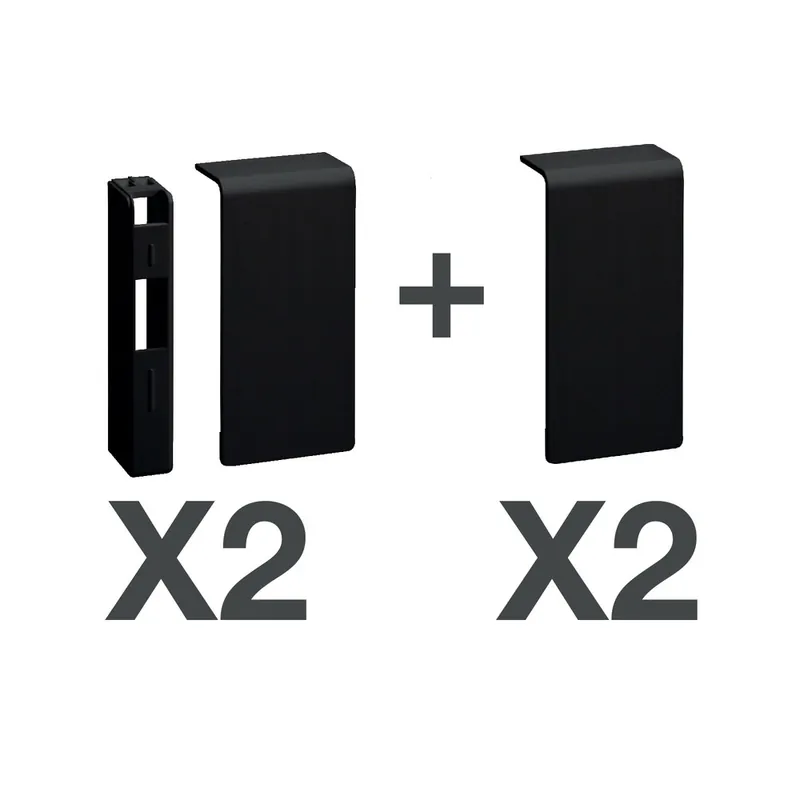 Embout et joint noir pour plinthe 20 x 80 mm TEHALIT Remise