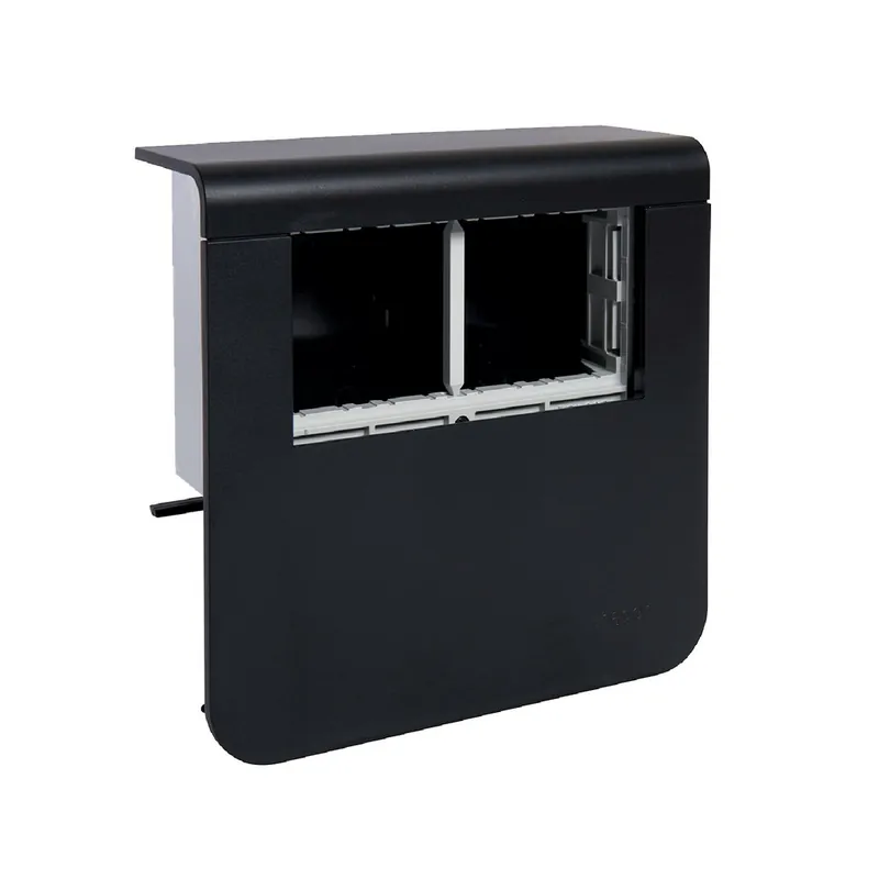 Satisfait Ou Remboursé Adaptateur double prise nu noir plinthe 20x80mm TEHALIT