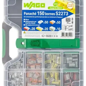 Vente Directe WAGO Mallette 150 bornes de connexion S2273 2, 3, 4, 5 et 8 entrées - fils rigides