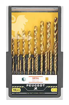 Must-Have Coffret de 19 forets métal HSS usage intensif - Diam.2 à Diam.8mm PEUGEOT
