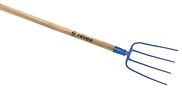 Fourche à fumier 4 dents - Acier forgé - Manche bois REVEX Vente Directe