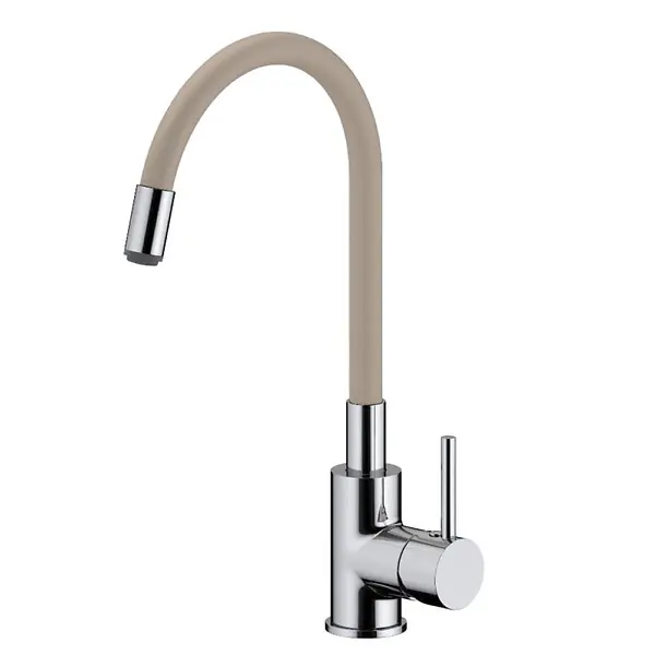 mitigeur cuisine à mémoire de forme, courbe en silicone beige (SIKOBSLPRO290BE) Promotion Saisonnière