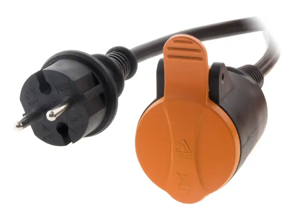 Expédition Rapide Rallonge électrique de jardin IP44 10m 2G1,5 noir/ orange ZENITECH