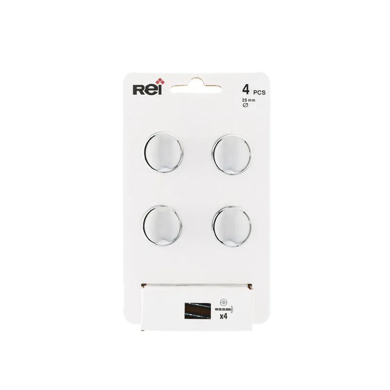 Boutons de meuble rond chrome diamètre 25 mm par 4 REI Promotion Saisonnière