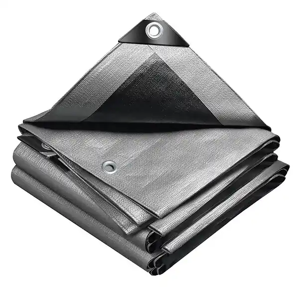 Bâche de Protection en Polyéthylène resistant et impermeable 240g/m² gris et noir 3x5m VOUNOT Nouveauté
