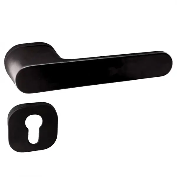 Poignées de porte sur rosace oblongue noir mat - Modèle Marina Trou de cylindre i SECURY-T Meilleure Vente