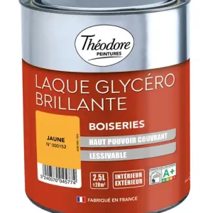 Prix Bas Peinture laque glycéro - Blanc - Brillant - Boiseries - 2,5L THEODORE PEINTURES