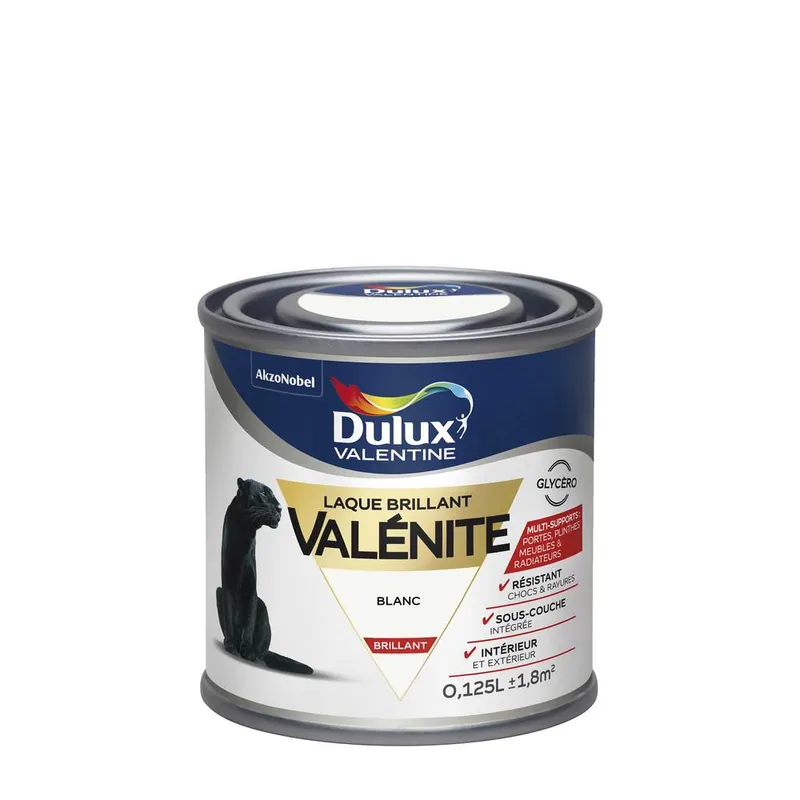 Expédié Aujourd'hui Peinture Laque Valénite Blanc brillant 125 ml - DULUX VALENTINE