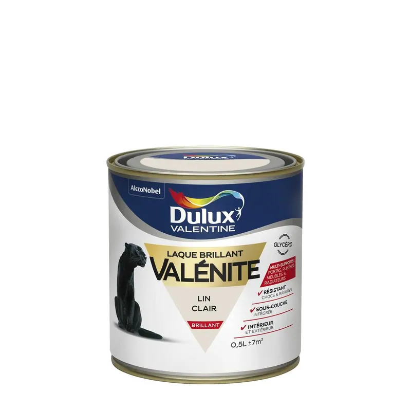 Prix Choc Peinture Laque Valénite Lin Clair brillant 500 ml - DULUX VALENTINE