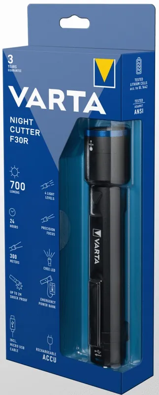 Lampe torche Night Cutter rechargeable 700 Lumens - VARTA Quantité Limitée