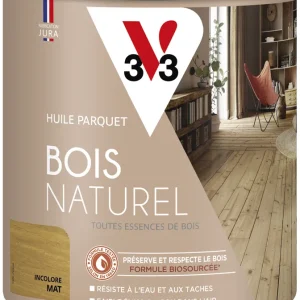 Huile parquet bois naturel incolore mat 750 ml - V33 Offre Du Jour