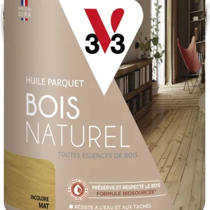 Huile parquet bois naturel incolore mat 2.5 l - V33 Expédition Rapide