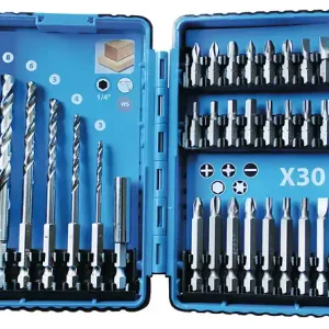 Remise Coffret forets bois et embouts 30 pces LEMAN